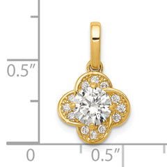 10K Gold CZ Pendant with Polished Finish and Elegant Tiara Design