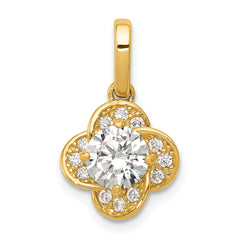 10K Tiara Collection Polished CZ Pendant