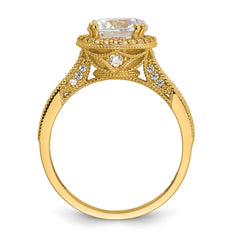 10K Tiara Collection Polished CZ Ring