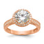 10K Tiara Collection Rose Gold Polished CZ Ring