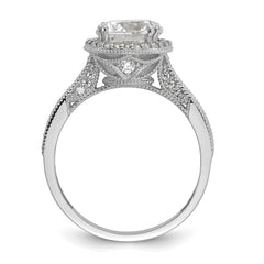 10K Tiara Collection White Gold Polished CZ Ring