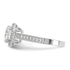 10K Tiara Collection White Gold Polished CZ Ring