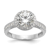 10K Tiara Collection White Gold Polished CZ Ring