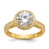 10K Tiara Collection Polished CZ Ring