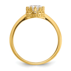 10k Tiara Collection Polished Oval CZ Ring