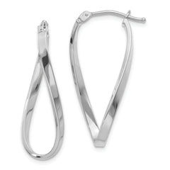 10k White Gold Small Twisted Earrings
