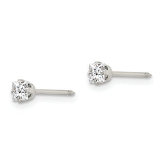 Inverness Stainless Steel CZ Stud Earrings 3mm Elegant Solid Design