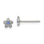 Inverness Stainless Steel Clear & Blue Crystal Post Flower Earrings