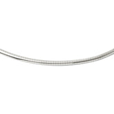 14K White Gold Omega Necklace with Rhodium Plating and Lifetime Guarantee