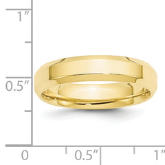 10k Yellow Gold 5mm Beveled Edge Comfort Fit Wedding Band Size 4