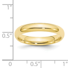 10k Yellow Gold 4mm Standard Weight Comfort Fit Wedding Band Size 4