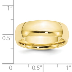 10k Yellow Gold 7mm Standard Weight Comfort Fit Wedding Band Size 4