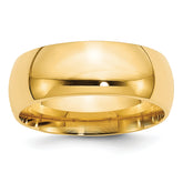 10k Yellow Gold 8mm Standard Weight Comfort Fit Wedding Band Size 14