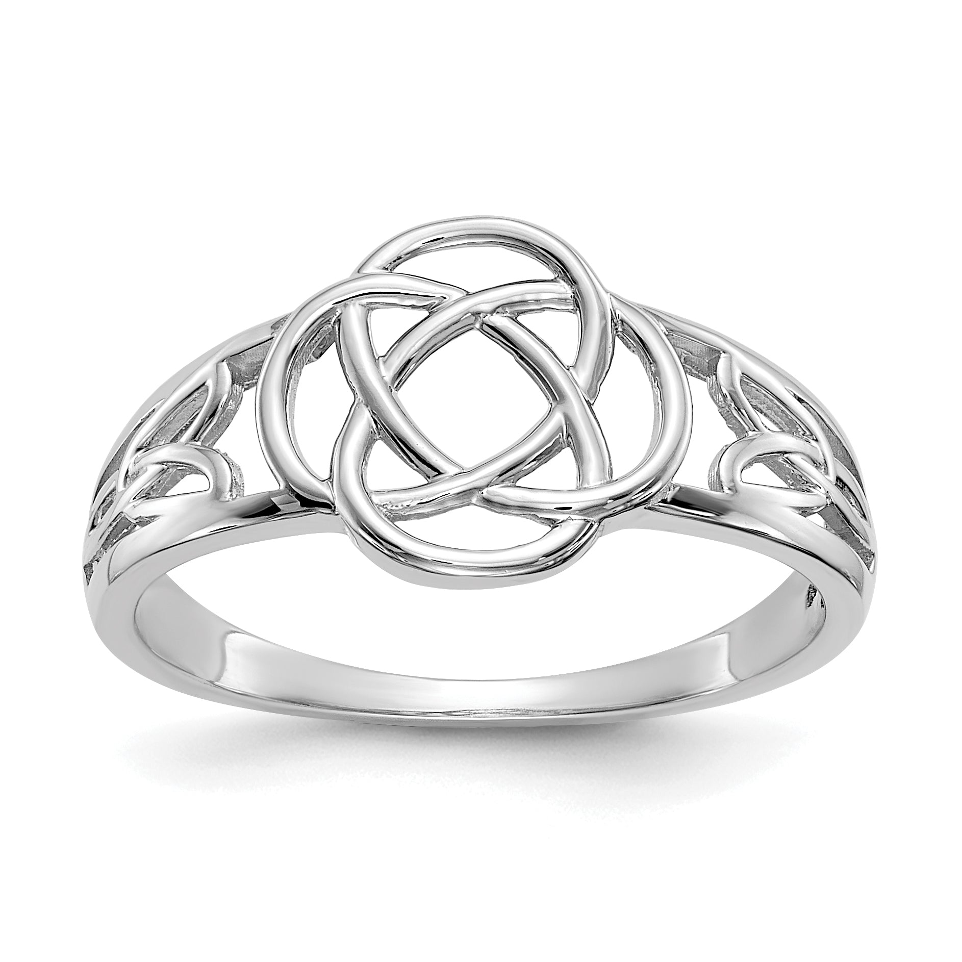 10k White Gold Ladies Celtic Knot Ring