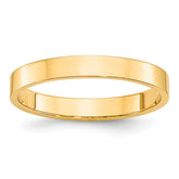 10k Yellow Gold 3mm Lightweight Flat Wedding Band Size 14