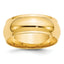 10k Yellow Gold 8mm Half Round with Edge Wedding Band Size 14