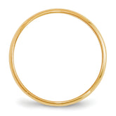 10k Yellow Gold 2mm Lightweight Half Round Wedding Band Size 4