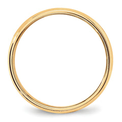 10k Yellow Gold 6mm Milgrain Half Round Wedding Band Size 4