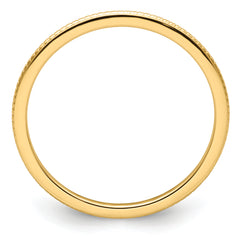 10K Yellow Gold 1.2mm Beaded Stackable Band Size 4