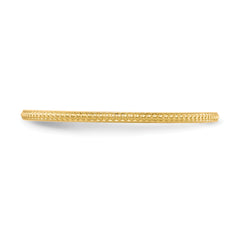 10K Yellow Gold 1.2mm Beaded Stackable Band Size 4