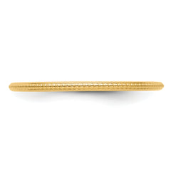 10K Yellow Gold 1.2mm Beaded Stackable Band Size 4