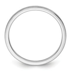 10K White Gold 1.2mm Milgrain Stackable Band Size 4