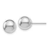 14K White Gold Polished 8mm Ball Post Earrings