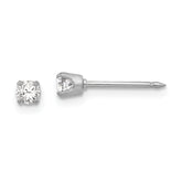 Inverness 18k White 3mm CZ Earrings