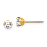 Inverness 14k 5mm Sq. Princess CZ Post Earrings