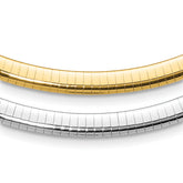 14K 6mm Two-tone Reversible Omega Necklace