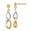 14K Two-tone Polished Post Dangle Earrings