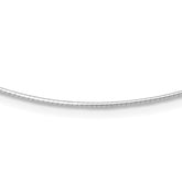 14K White Gold 1.2mm Detachable Clasp Omega Necklace