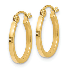 14K Gold Polished Hoop Earrings with Hollow Design Elegant & Lightweight