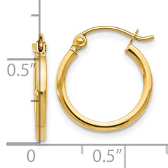 14K Gold Polished Hoop Earrings with Hollow Design Elegant & Lightweight