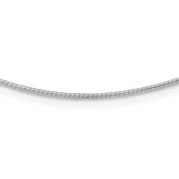 14K White Gold 1MM Round Detachable clasp Omega Necklace