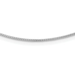 14K White Gold 1MM Round Detachable clasp Omega Necklace