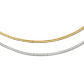 14K Two-Tone Gold Reversible Adjustable Omega Necklace with Lifetime Warranty