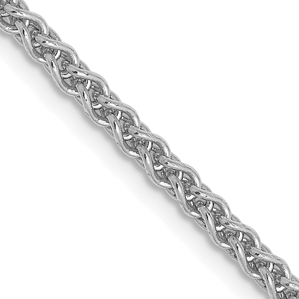 14K White Gold 2.1mm Spiga (Wheat) Chain