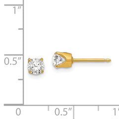 Inverness 24k Gold Plated 5mm Austrian Crystal Stud Earrings Elegant Women's Accessory
