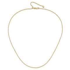 14K Adjustable 1.2mm Diamond Cut Rope Chain