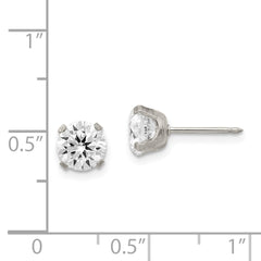 Inverness Stainless Steel 7mm CZ Stud Earrings for Women, Elegant & Durable