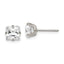 Inverness Stainless Steel 7mm Faceted Square CZ Earrings
