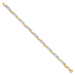 14K w/Rhodium D/C Bracelet