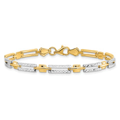 14K w/Rhodium D/C Bracelet