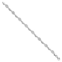 14K White Gold Diamond-Cut Bracelet