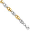 14K Two-tone Polished and Diamond-cut Fancy Link Bracelet