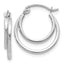 14K White Gold Polished Hinged Hoop Earrings