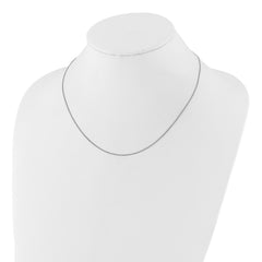 14K White Gold Adjustable 1.2 mm Diamond Cut Loose Rope Chain