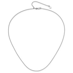 14K White Gold Adjustable 1.2 mm Diamond Cut Loose Rope Chain