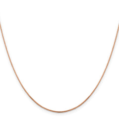 14K Rose Gold 1mm Sparkle Octagonal Box Chain